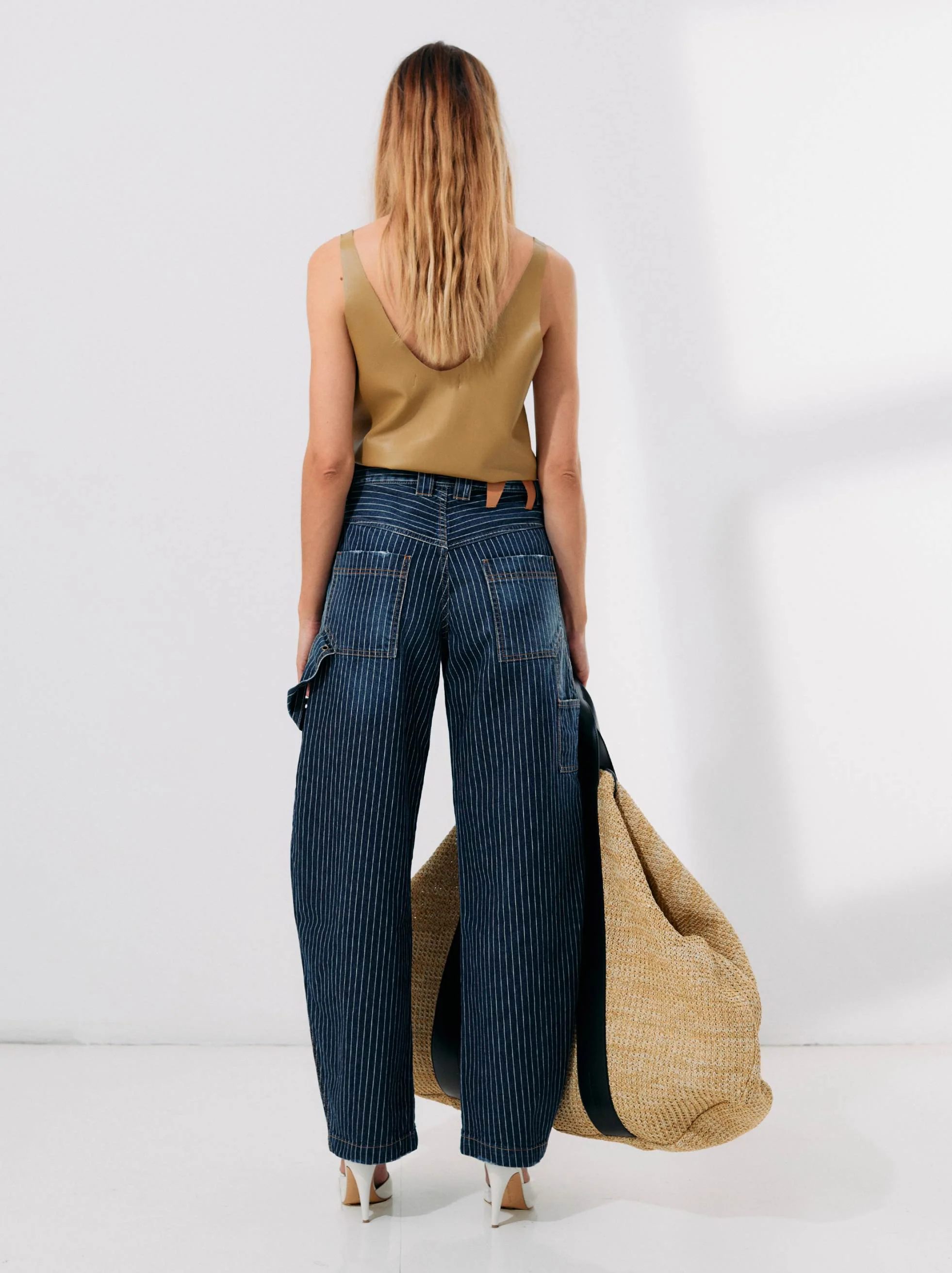 AUDREY - BARREL PINSTRIPED CARPENTER DENIM - Image 3