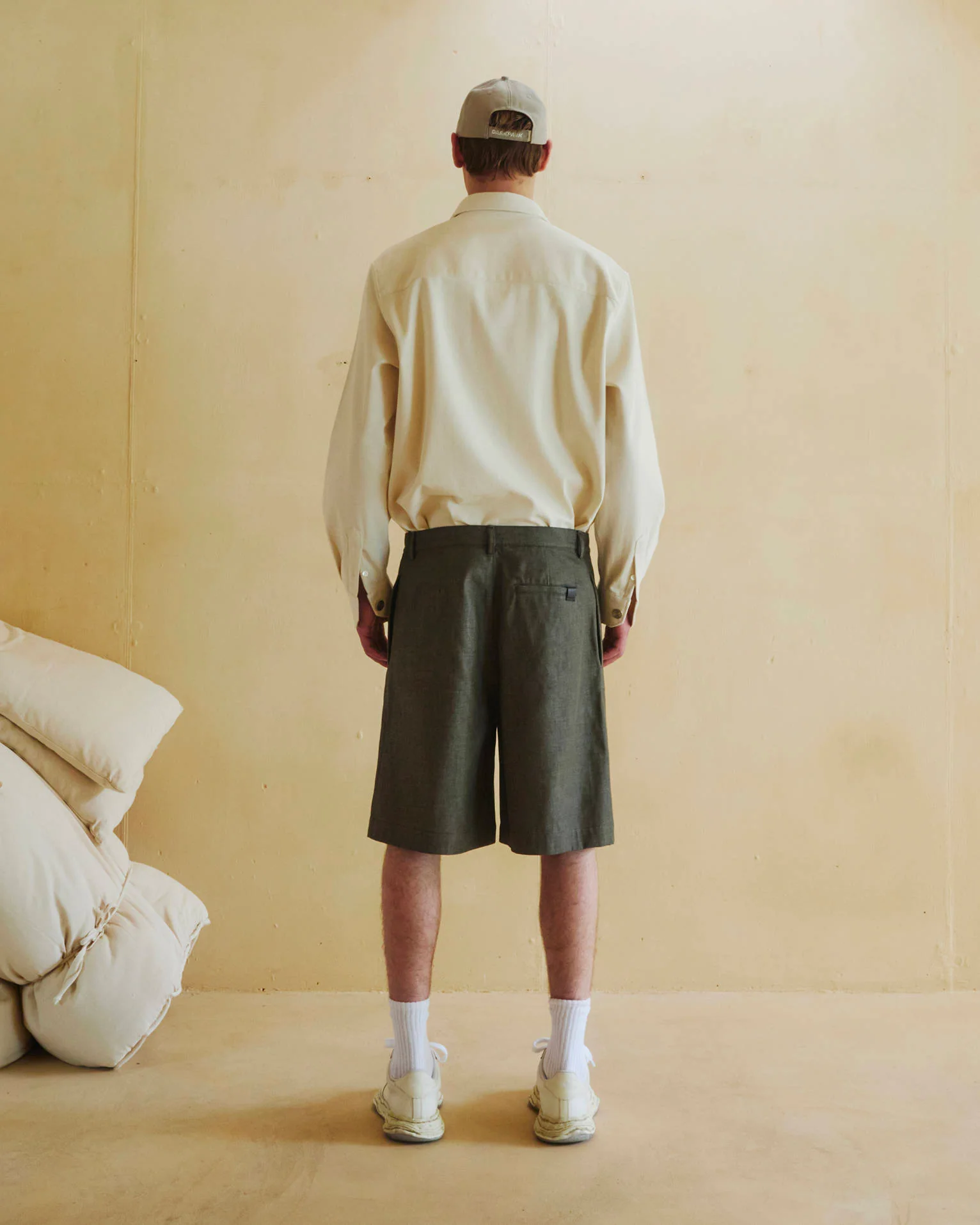 DANNY - JAPANESE CANVAS WIDE-LEG SHORTS - Image 3