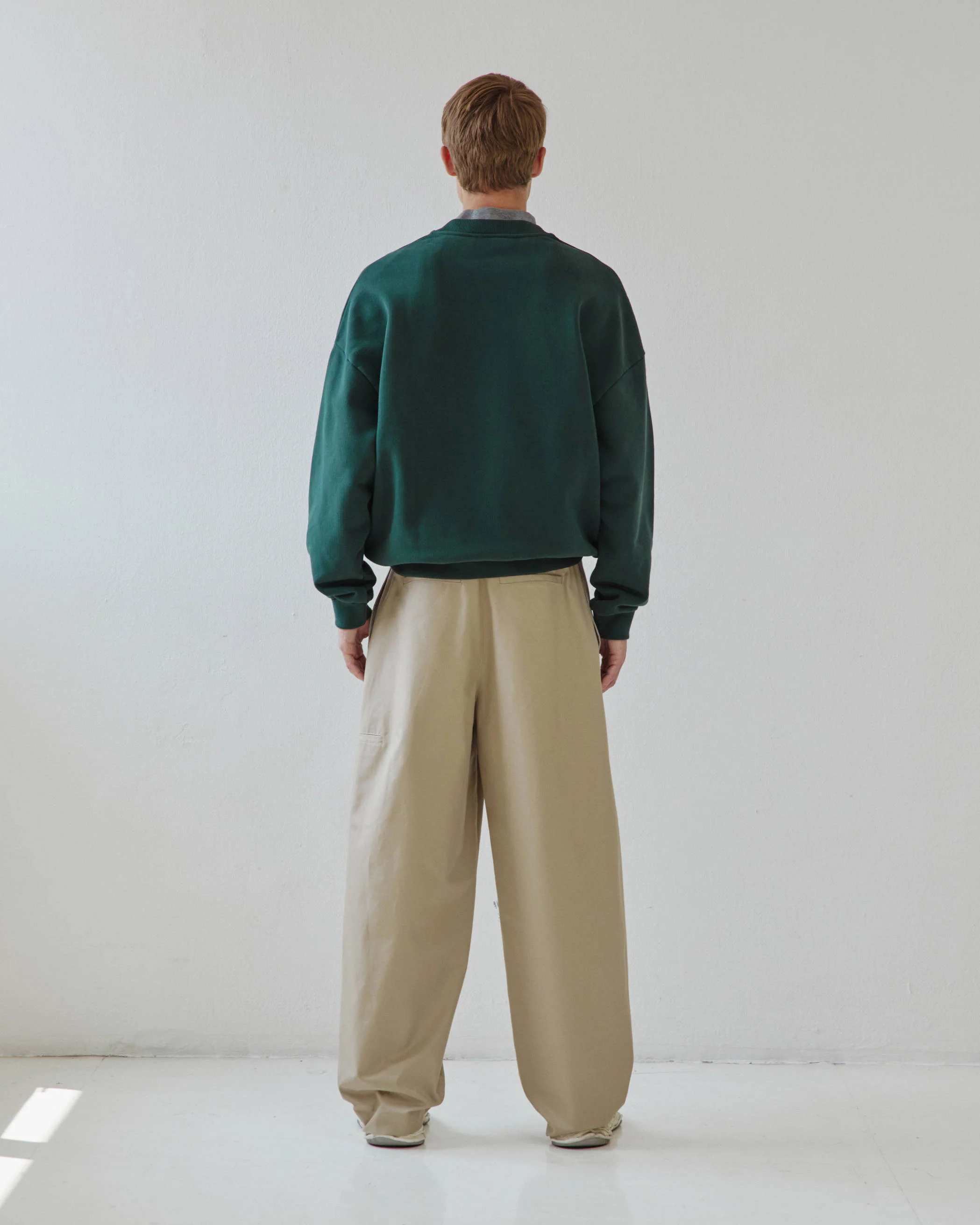 DAVIDE - TWILL WIDE-LEG TROUSERS - Image 3