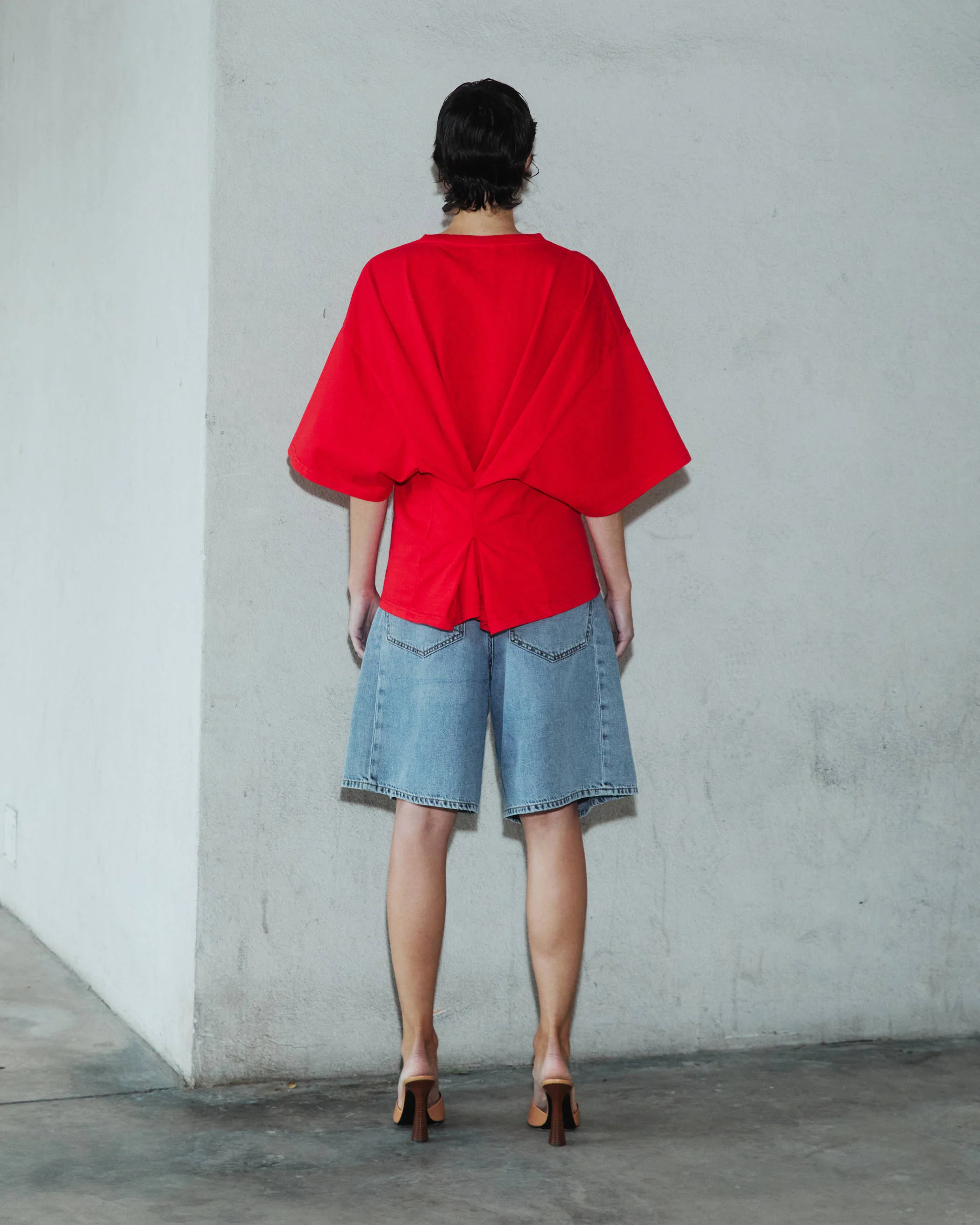 DOYLE - DRAPED SHORT SLEEVED TEE - Image 3