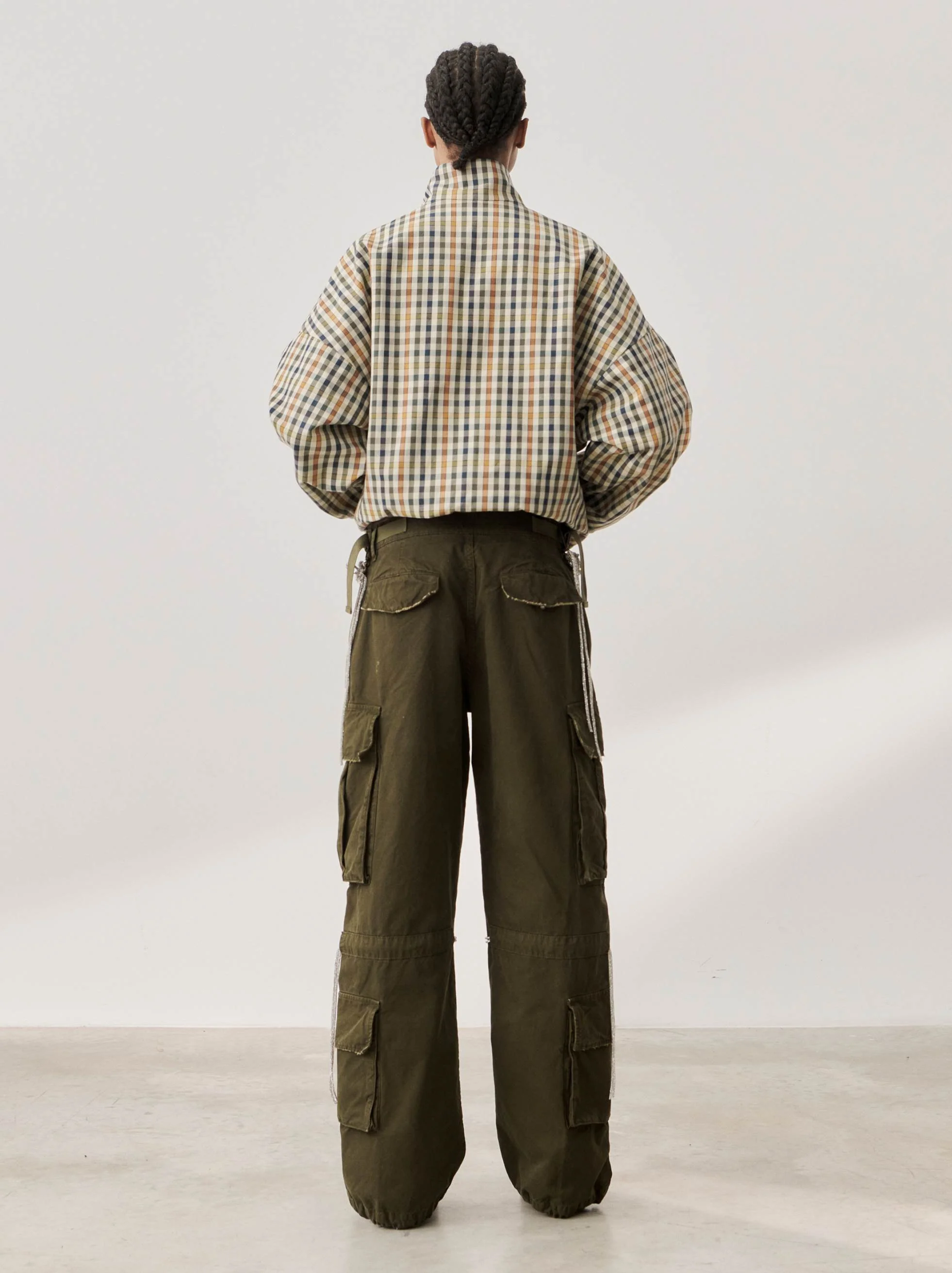 LADY JULIAN - CRYSTAL MULTI-POCKET CARGO PANTS - Image 3