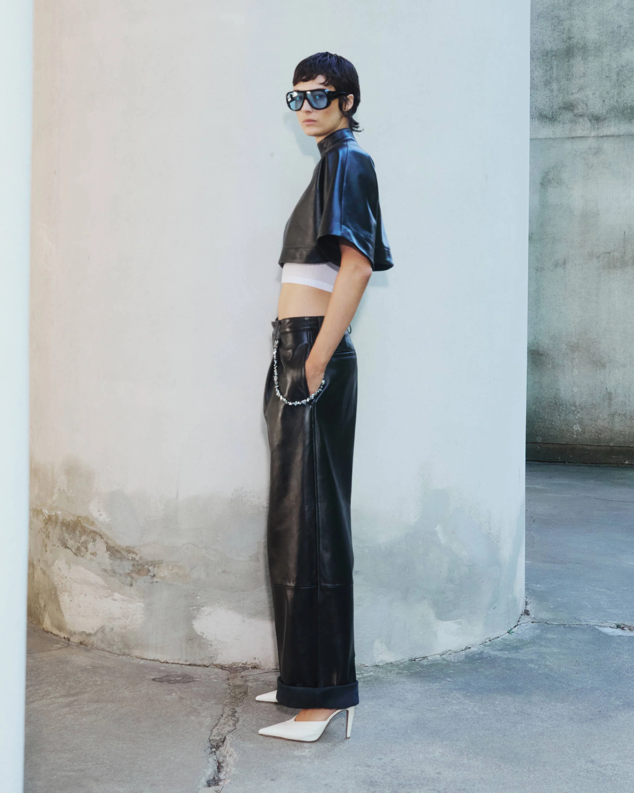 LIA - LEATHER CROP TOP - Image 2