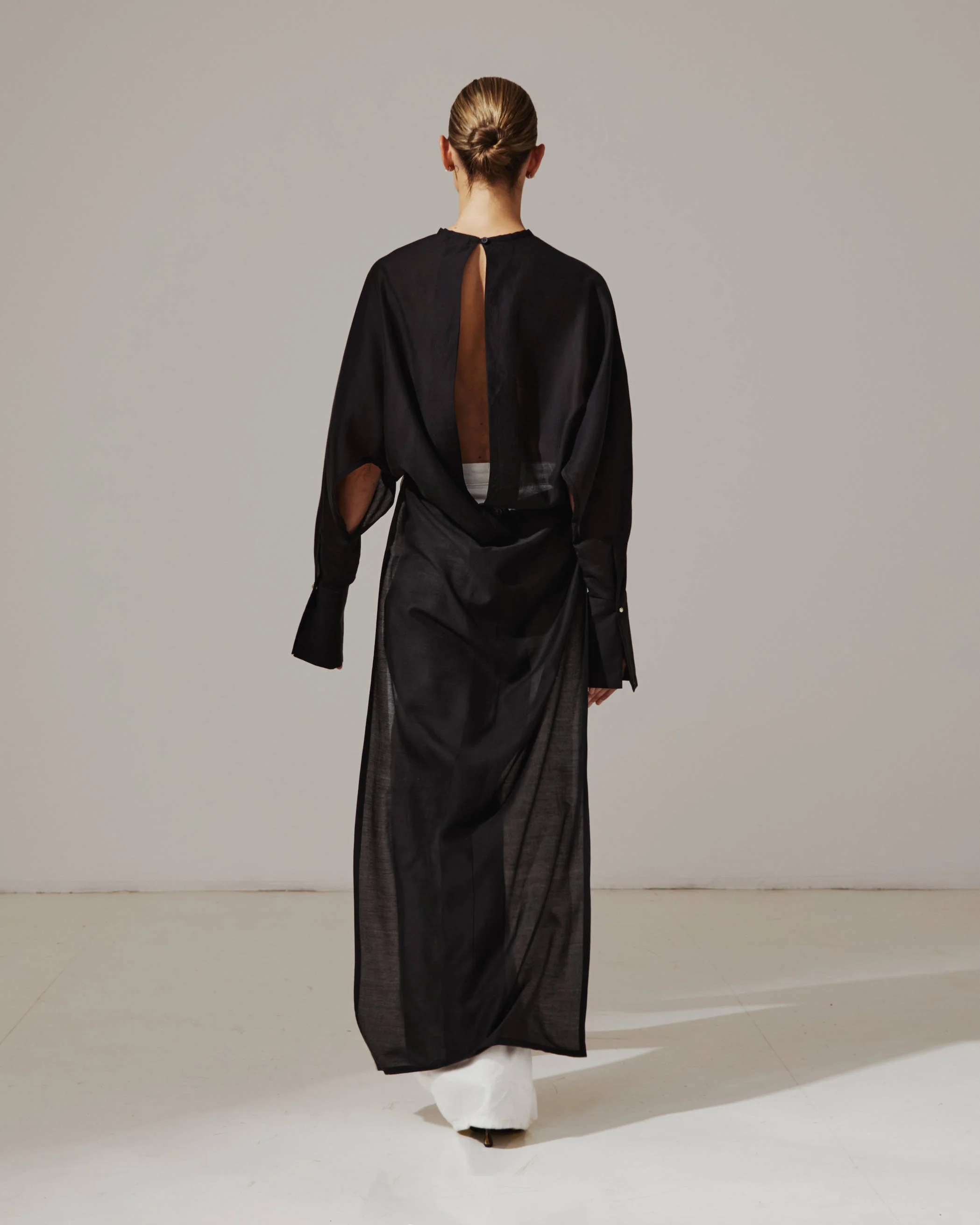 MARINE - KEYHOLE NECKLINE VOILE SHIRT - Image 3