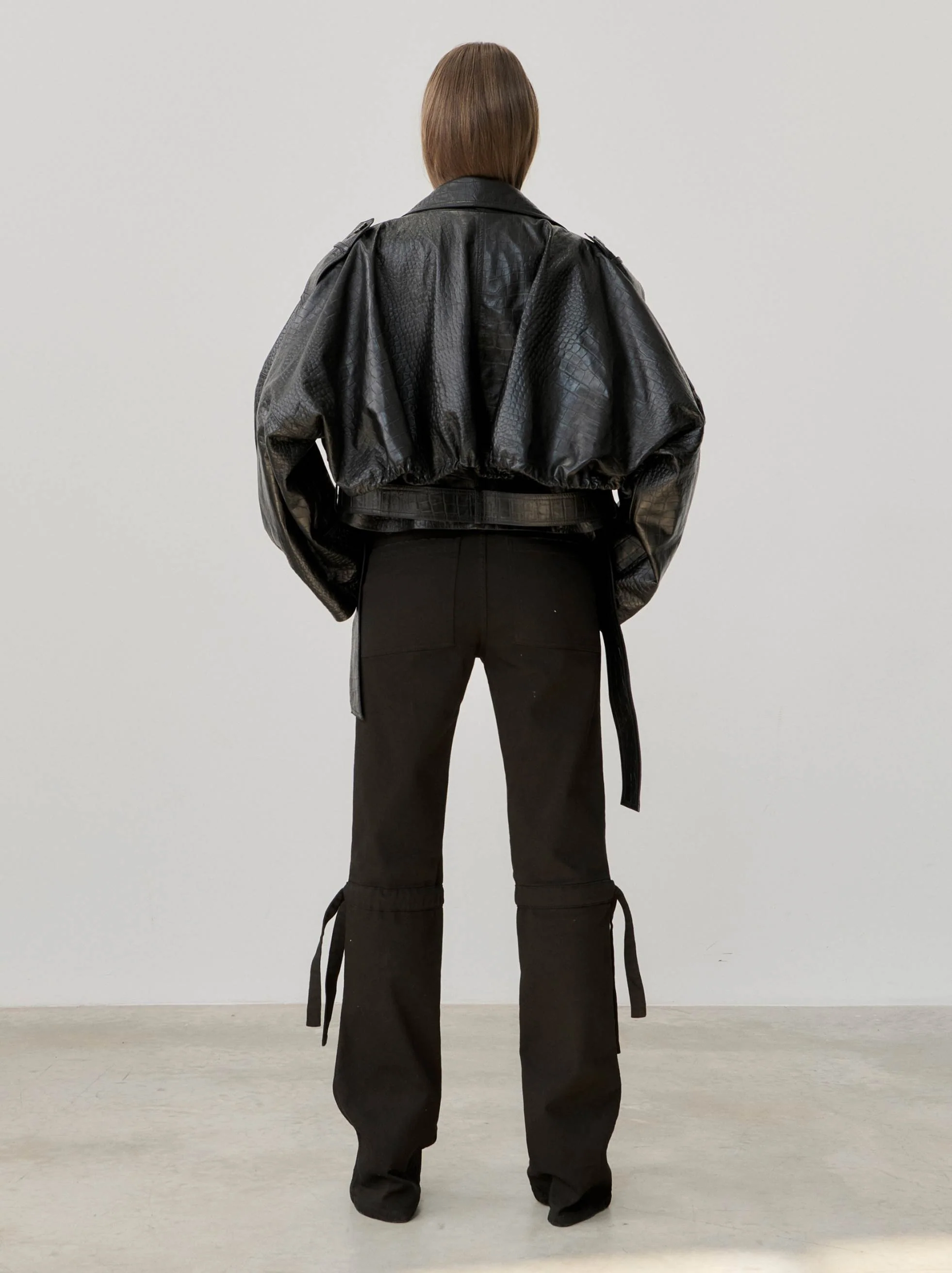 PENELOPE - LEATHER CROPPED TRENCH - Image 3