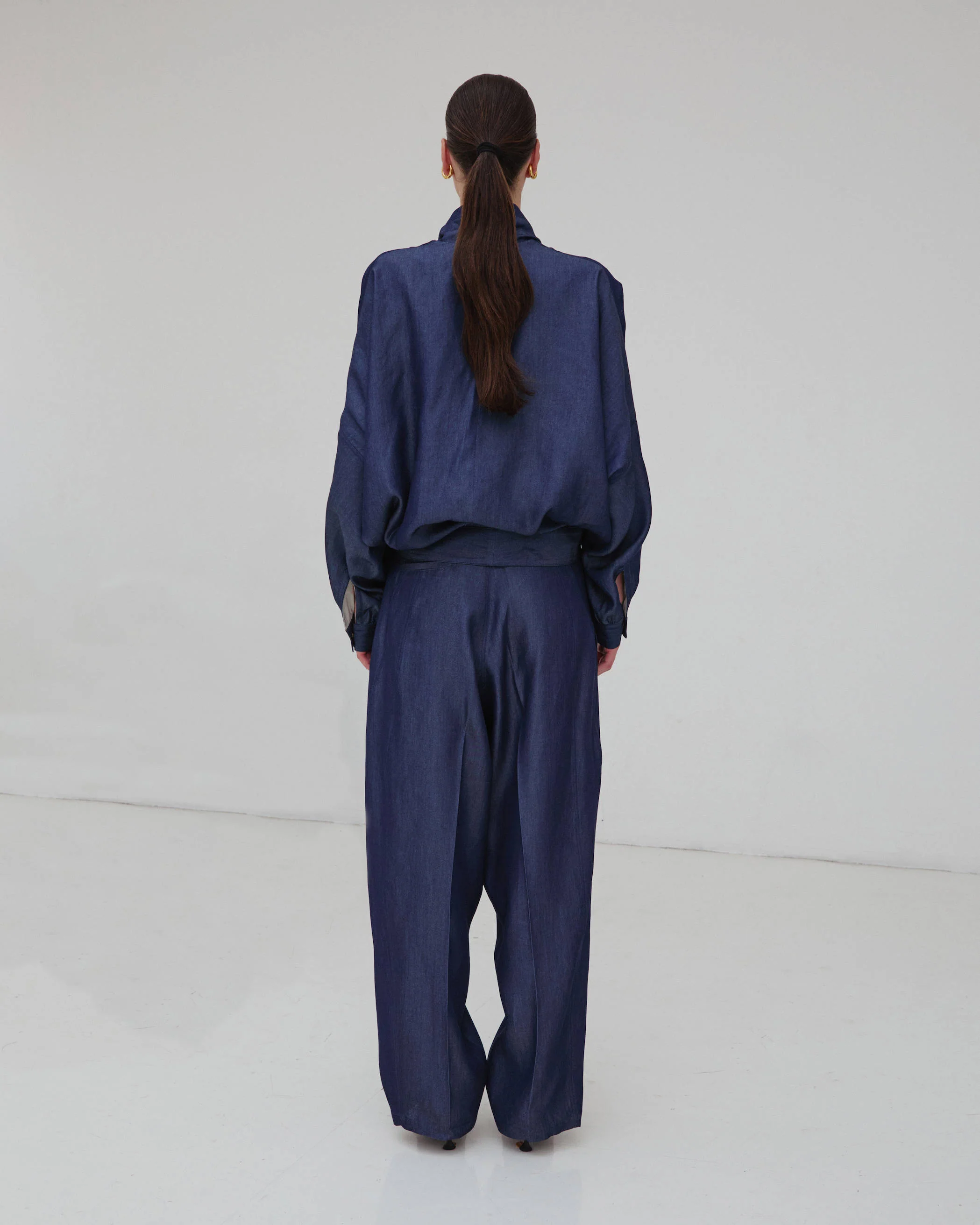 PHEBE - LIGHT CHAMBRAY WIDE-LEG PANTS - Image 3