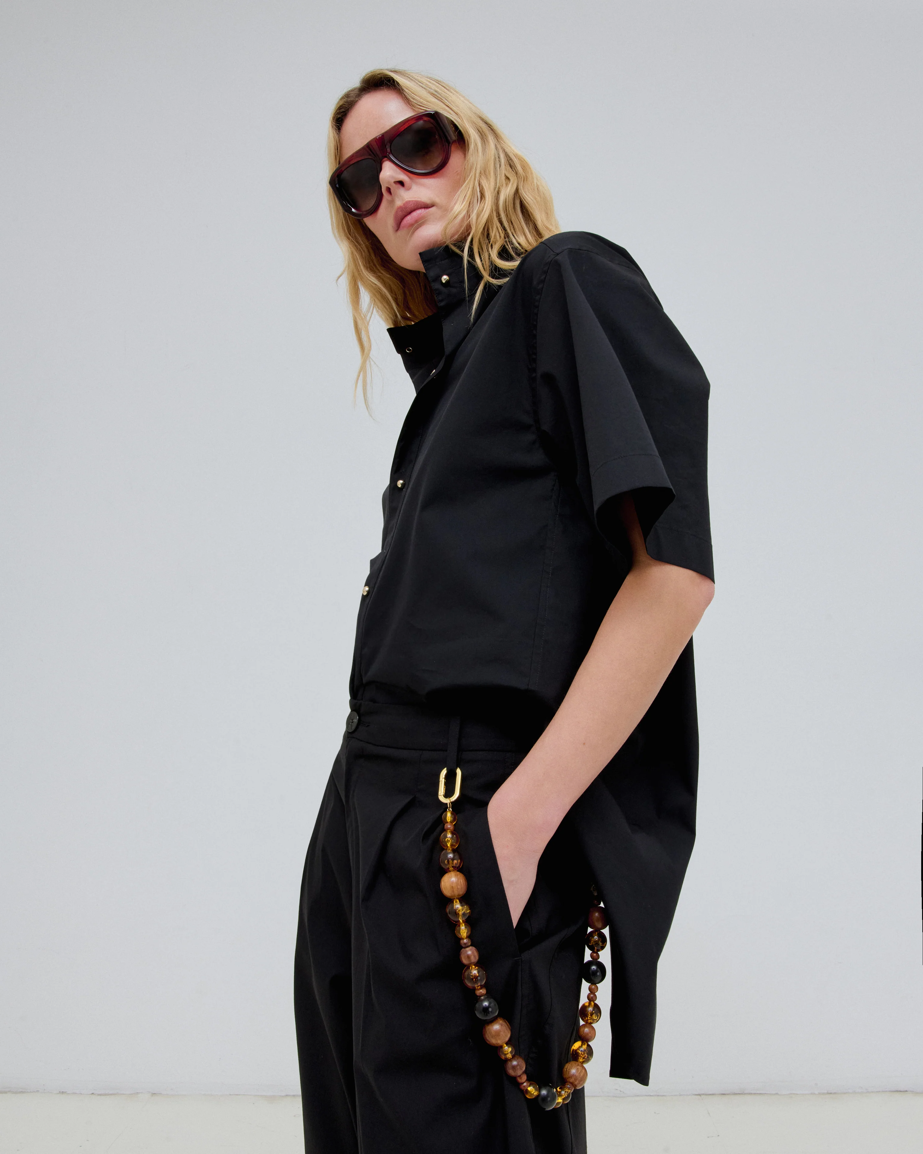 PHEBE - LIGHT COTTON WIDE-LEG PANTS - Image 4