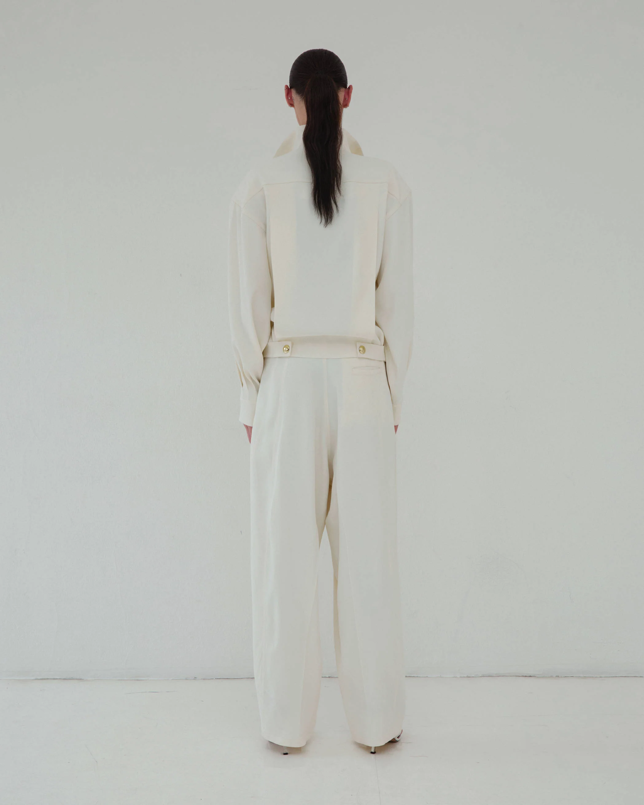 PHEBE - TWILL WIDE-LEG PANTS - Image 3