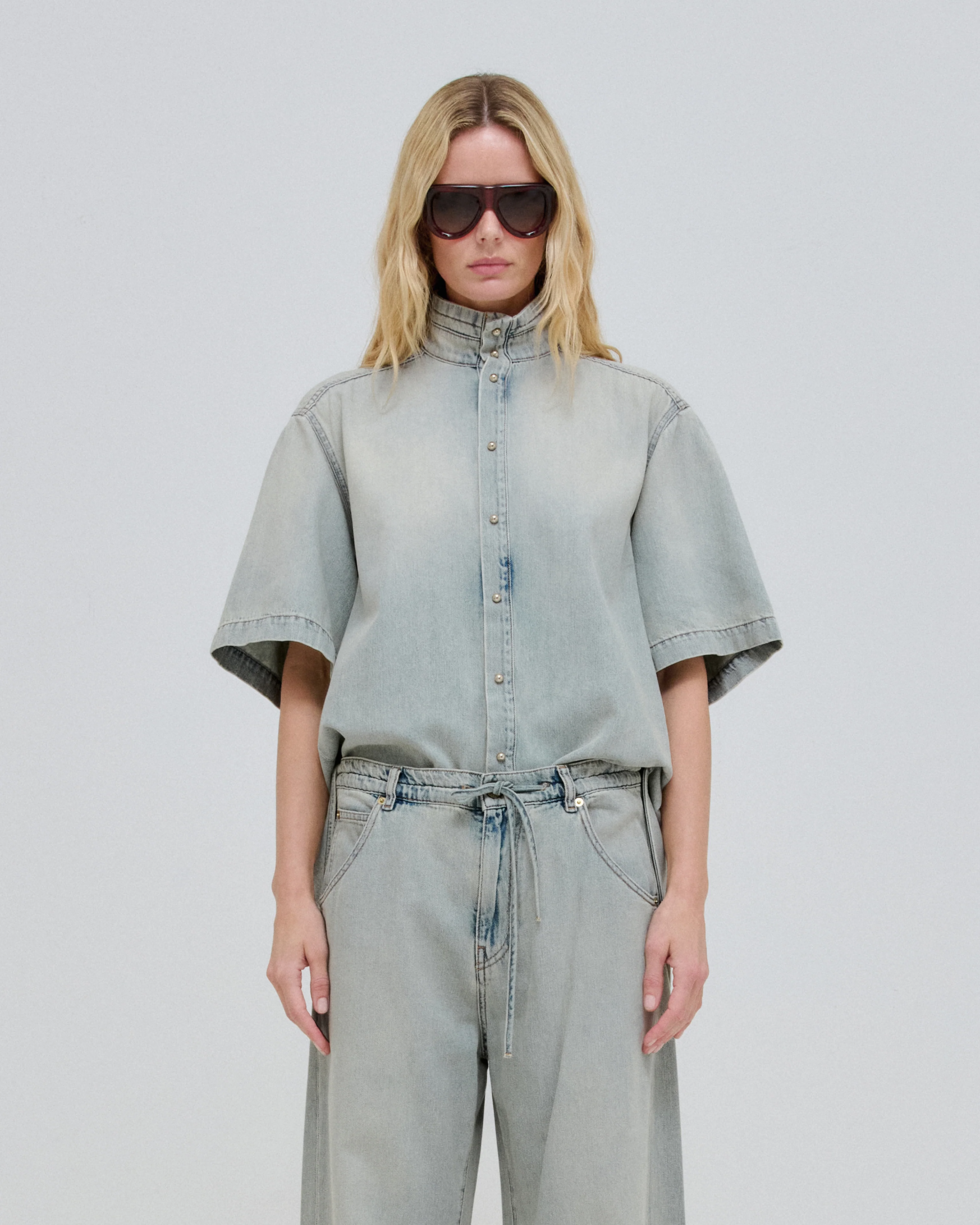 ROBERTA - TENCEL DENIM COLLAR SHIRT - Image 3