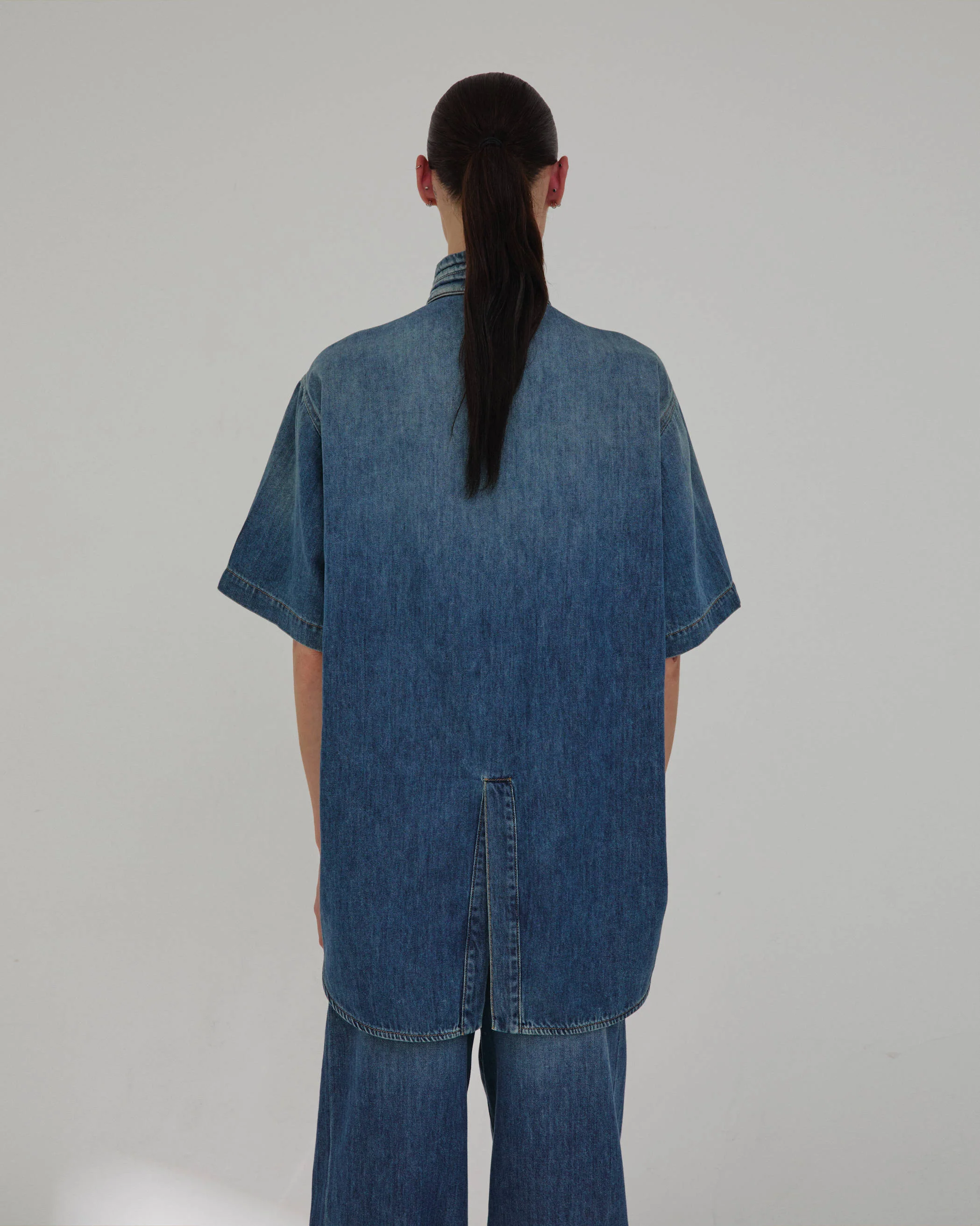 ROBERTA - TENCEL DENIM COLLAR SHIRT - Image 5