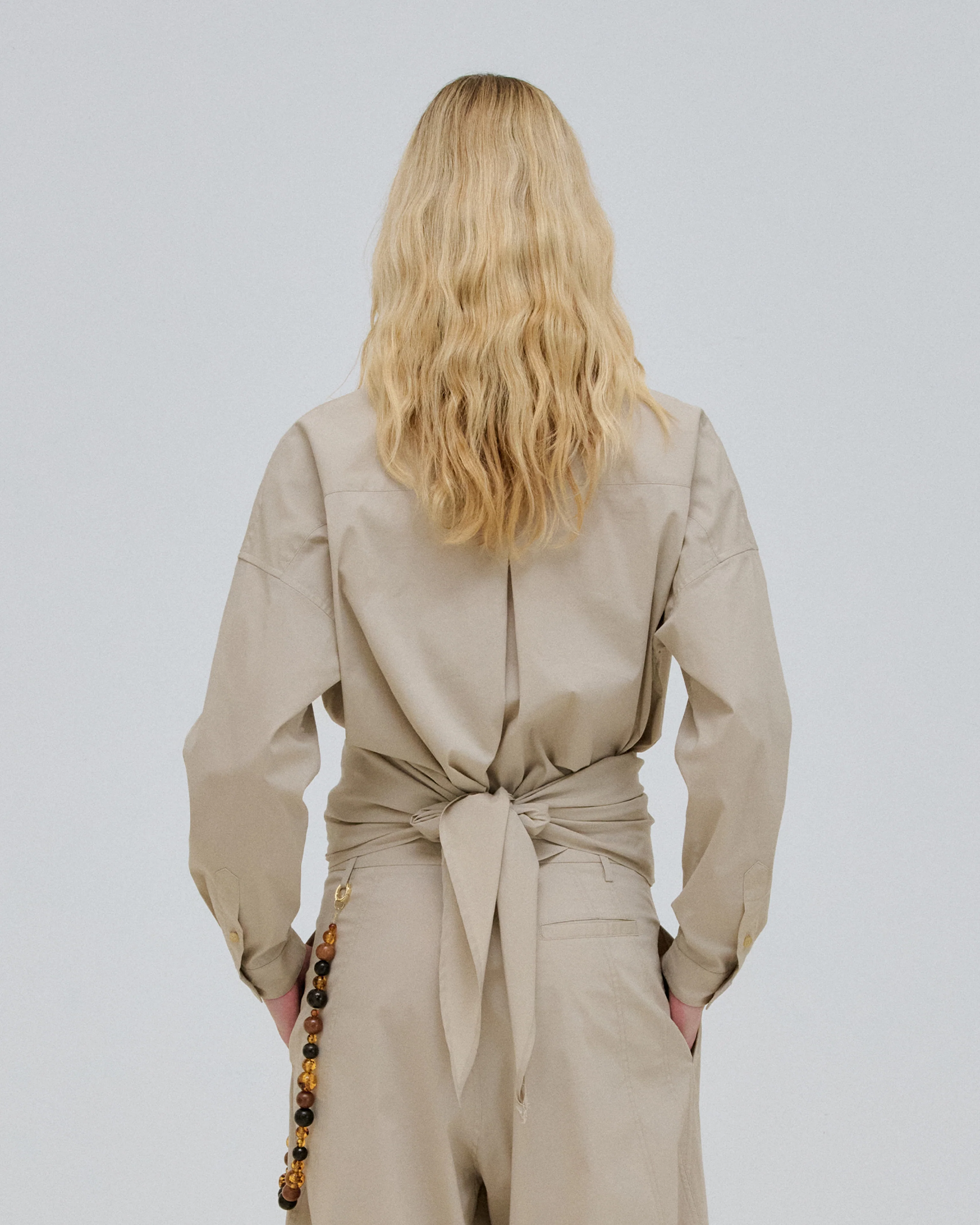 ROMY - LIGHT COTTON POPELINE DRAPE SHIRT - Image 5