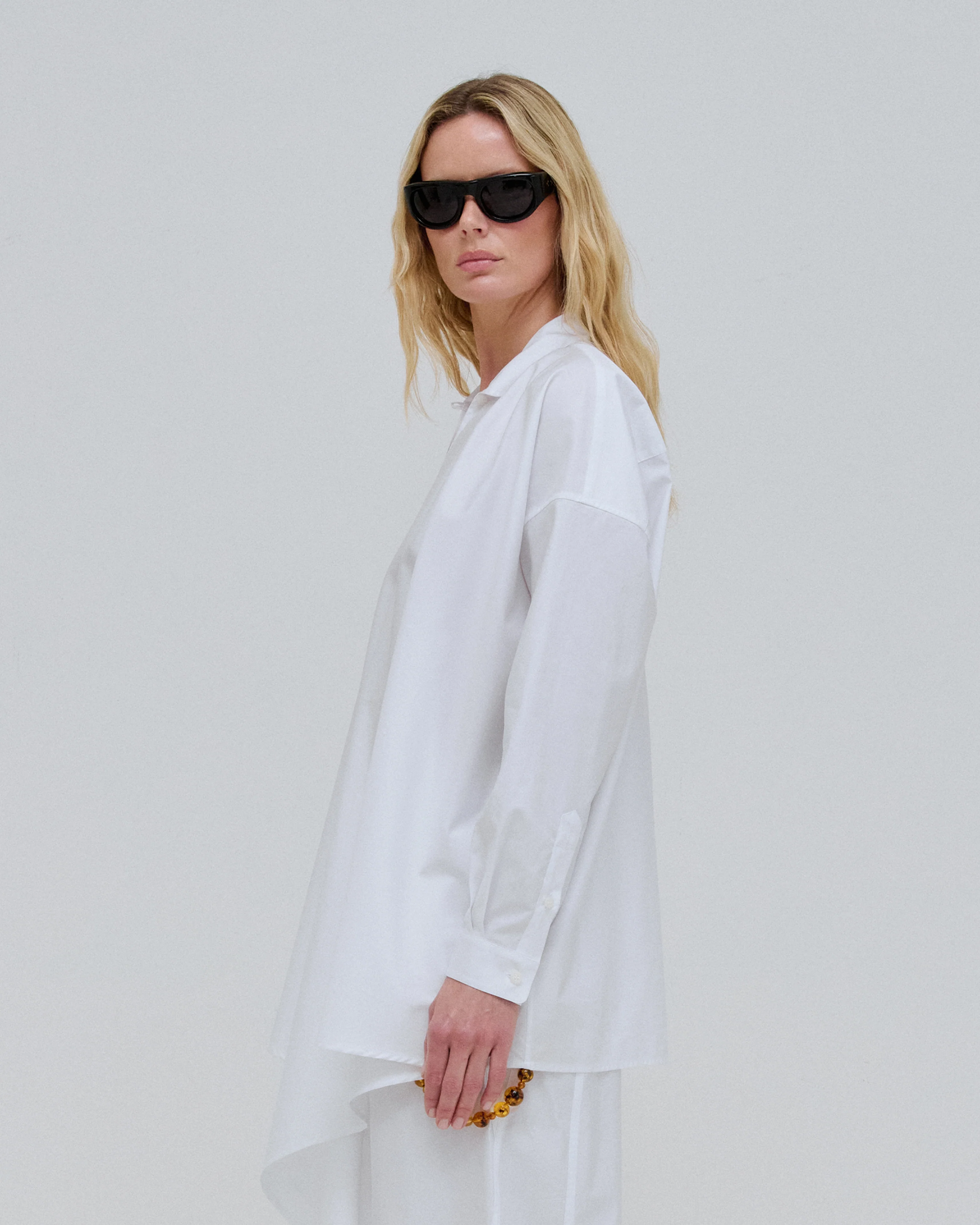 ROMY - LIGHT COTTON POPELINE DRAPE SHIRT - Image 3