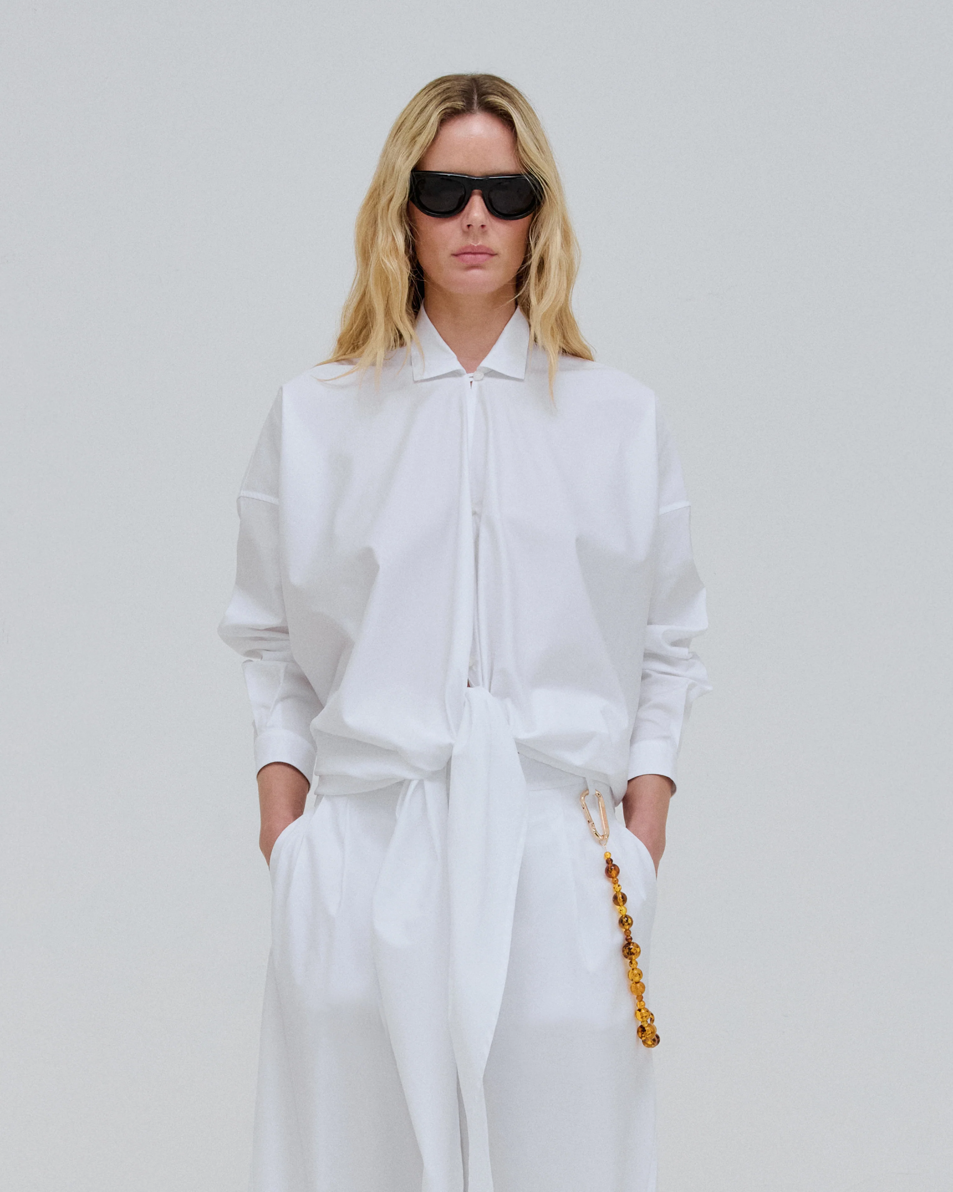 ROMY - LIGHT COTTON POPELINE DRAPE SHIRT - Image 5