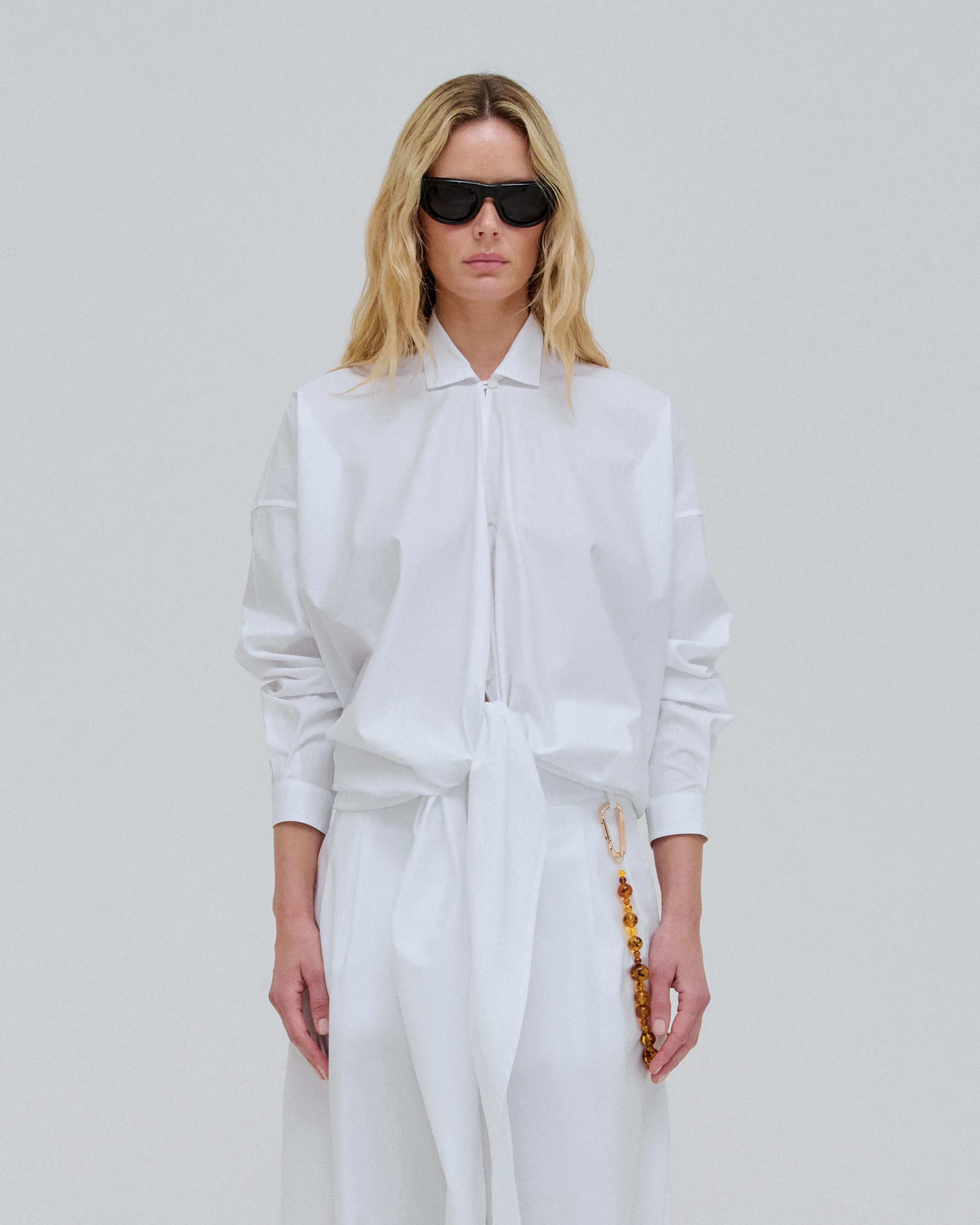 ROMY - LIGHT COTTON POPELINE DRAPE SHIRT - Image 6