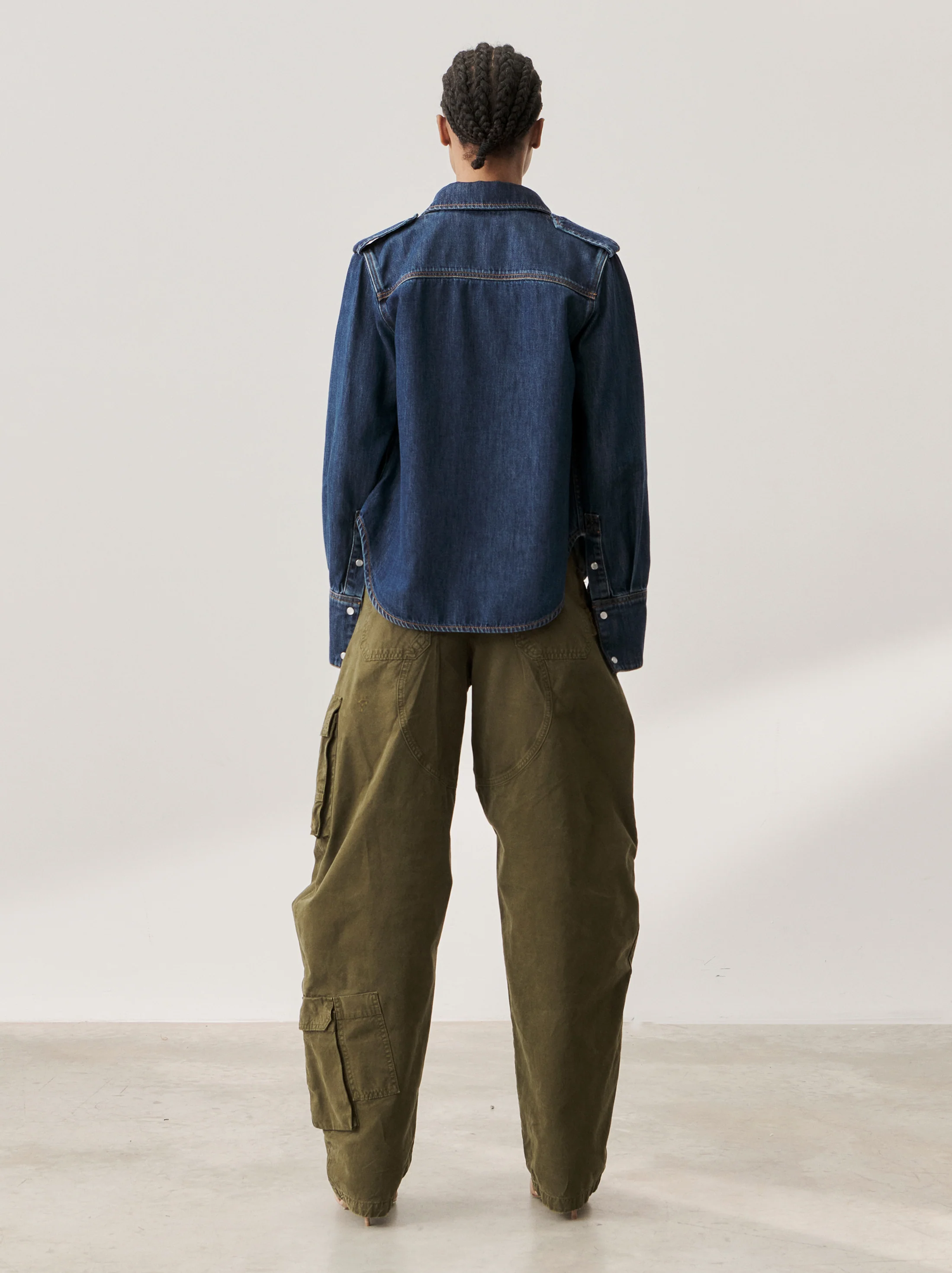 ROSALIND - CANVAS BARREL LEG CARGO PANTS - Image 3
