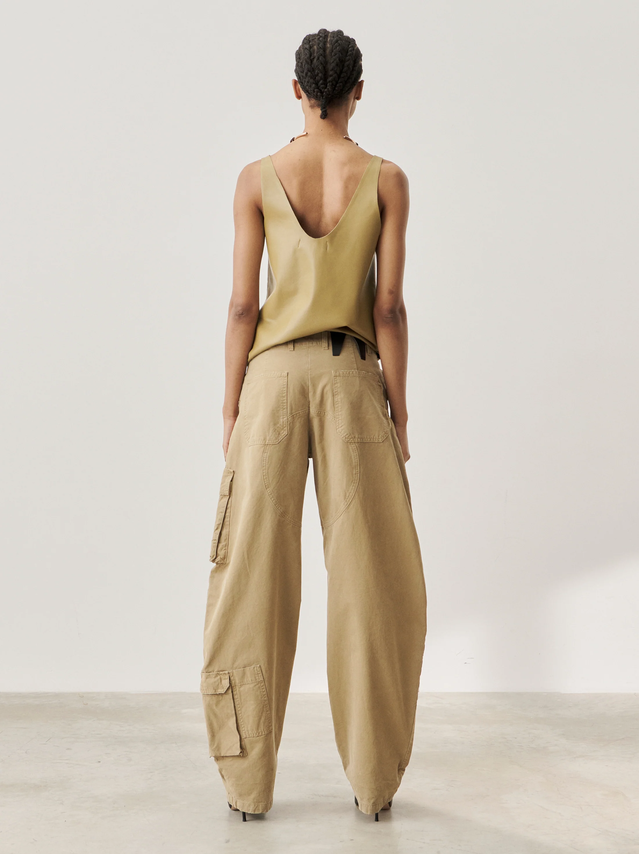ROSALIND - CANVAS BARREL LEG CARGO PANTS - Image 3