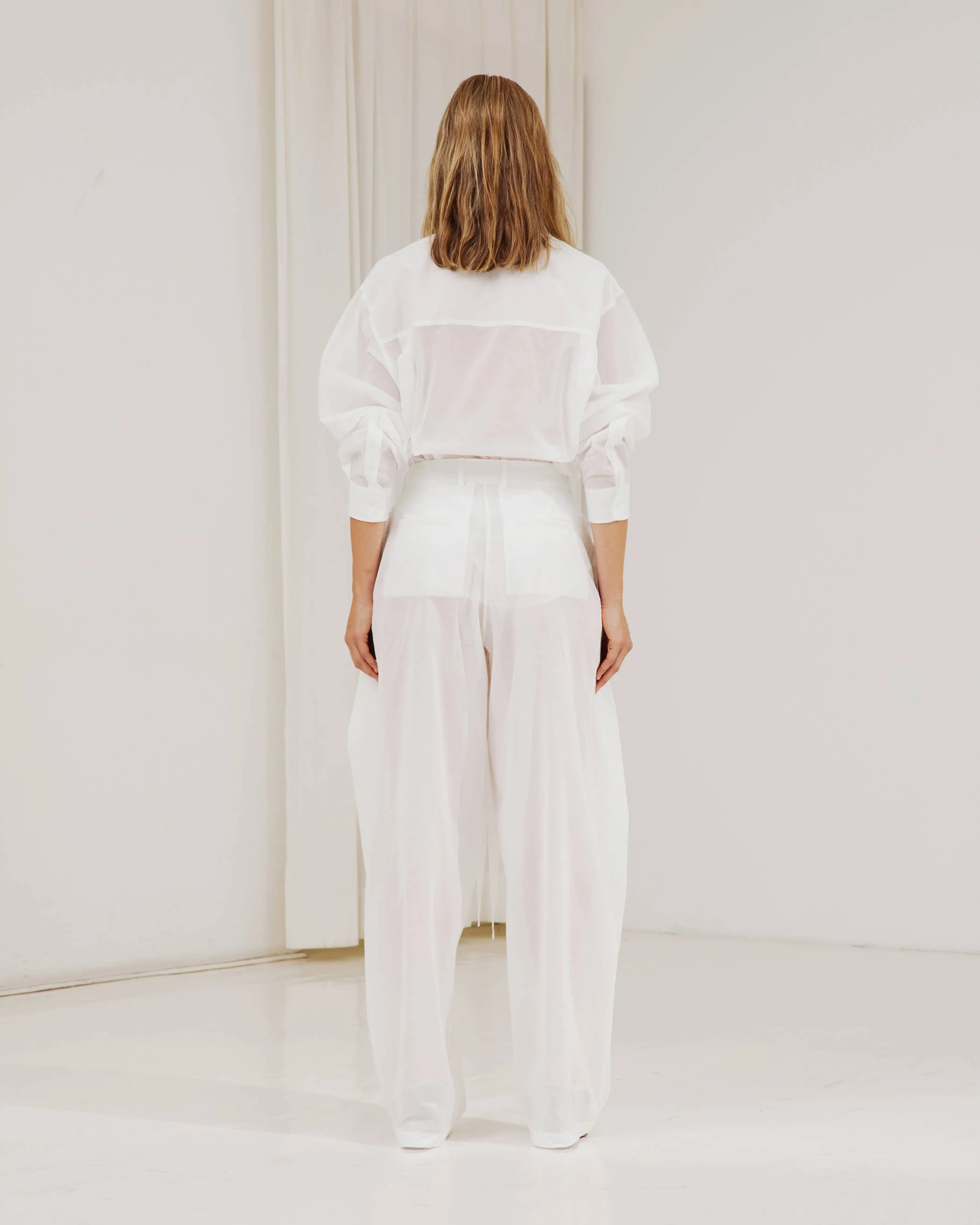 STELLA - WITH CULOTTE GAUZE TIE-FRONT PANTS - Image 3